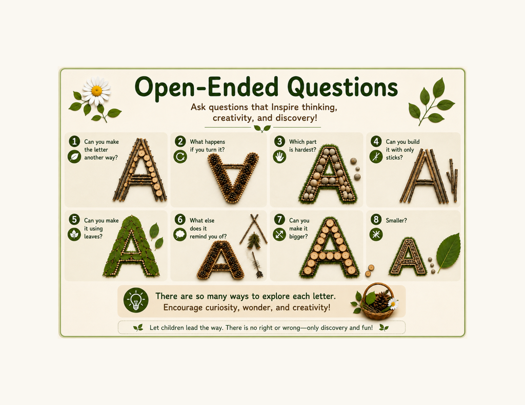 Nature Path Uppercase Alphabet Loose Parts Mats | Printable Literacy Activity